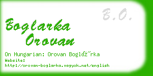 boglarka orovan business card